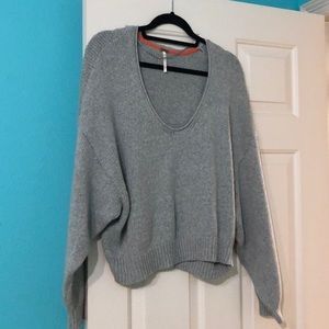Free People grey oversized knit sweater